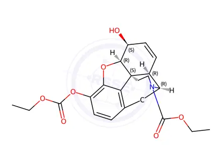 Chemical structure of ethyl (4R,4aR,7S,7aR,12bS)-9-((ethoxycarbonyl)oxy)-7-hydroxy-1,2,4,4a,7,7a-hexahydro-3H-4,12-methanobenzofuro[3,2-e]isoquinoline-3-carboxylate