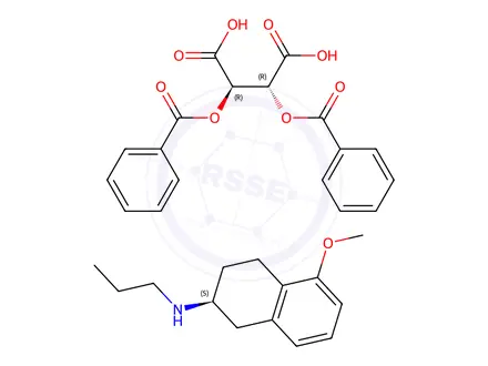 Chemical structure of (S)-5-Methoxy-N-propyl-1,2,3,4-tetrahydronaphthalen-2-amine (2R,3R)-2,3-bis(benzoyloxy)succinate