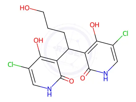 Chemical structure of 4,4-bis[3-(5-chloro-2,4-dihydr oxypyridine)]butanol(Tegafur Gimeracil Oteracil Potassium Capsules Impurity I)