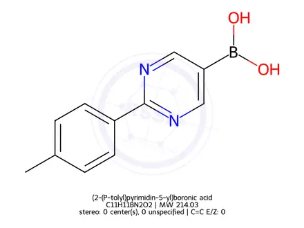 Chemical structure of (2-(P-tolyl)pyrimidin-5-yl)boronic acid