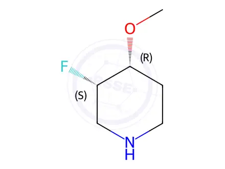 Chemical structure of (3S,4R)-3-fluoro-4-methoxypiperidine