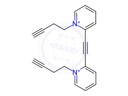 Chemical structure of Mono(2,2'-(ethyne-1,2-diyl)bis(1-(but-3-yn-1-yl)pyridin-1-ium)) mono(trifluoromethanesulfonate)