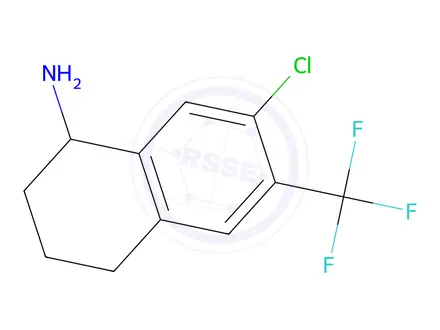 Chemical structure of 7-Chloro-6-(trifluoromethyl)-1,2,3,4-tetrahydronaphthalen-1-amine