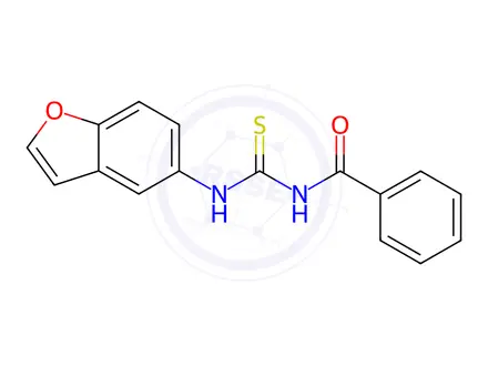 Chemical structure of N-(benzofuran-5-ylcarbamothioyl)benzamide