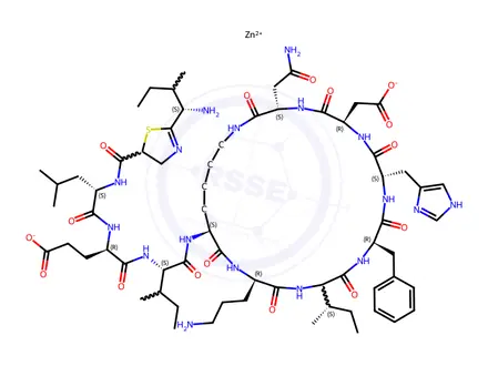 Chemical structure of Bacitracin Zinc
