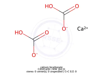 Chemical structure of calcium bicarbonate