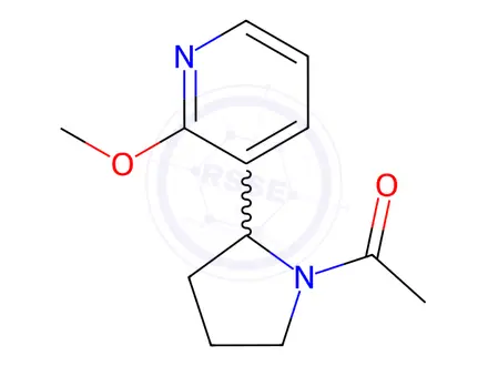 Chemical structure of 1-(2-(2-Methoxypyridin-3-yl)pyrrolidin-1-yl)ethanone