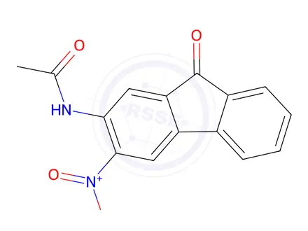 Chemical structure of 2-acetamido-3-nitro-9-fluorenone