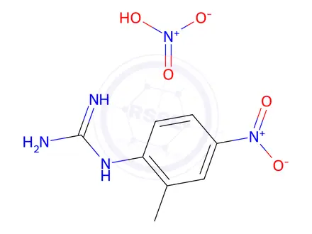 Chemical structure of 2-Methyl-4-nitrophenylguanidine Nitrate