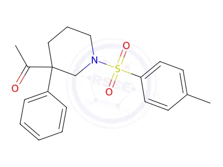 Chemical structure of 4-acetyl-4-phenyl-1-(p-tolylsulphonyl)piperidine