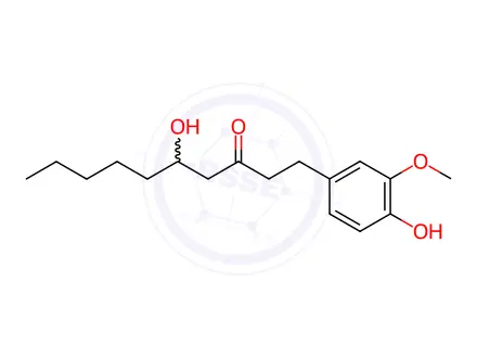 Chemical structure of Gingerol Impurity 1 (rac-(6)-Gingerol)