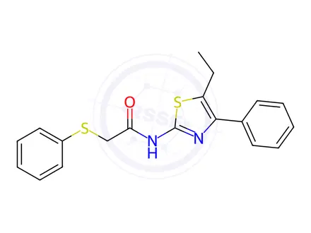 Chemical structure of N-(5-ethyl-4-phenyl-1,3-thiazol-2-yl)-2-phenylsulfanylacetamide
