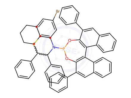 Chemical structure of N-(2-((4-Bromophenyl)thio)-1,2-diphenylethyl)-N-(cyclohexylmethyl)-2,6-diphenyldinaphtho[2,1-d:1',2'-f][1,3,2]dioxaphosphepin-4-amine