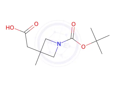 Chemical structure of 2-(1-(tert-Butoxycarbonyl)-3-methylazetidin-3-Yl)acetic Acid