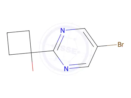 Chemical structure of 1-(5-bromopyrimidin-2-yl)cyclobutan-1-ol