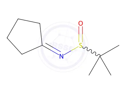 Chemical structure of N-cyclopentylidene-2-methylpropane-2-sulfinamide