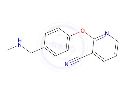 Chemical structure of 2-(4-((Methylamino)methyl)phenoxy)nicotinonitrile
