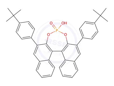 Chemical structure of (11bS)-2,6-Bis[4-(1,1-dimethylethyl)phenyl]-4-hydroxy-4-oxide-dinaphtho[2,1-d:1',2'-f][1,3,2]dioxaphosphepin