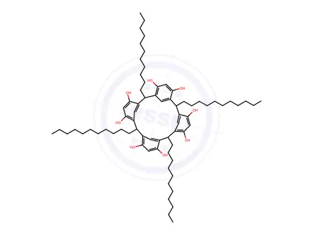 Chemical structure of 2,4,6,8-Tetraundecyl-1,3,5,7(1,3)-tetrabenzenacyclooctaphan-14,16,34,36,54,56,74,76-octaol