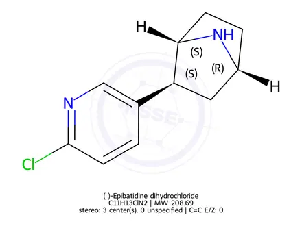 Chemical structure of (±)-Epibatidine dihydrochloride