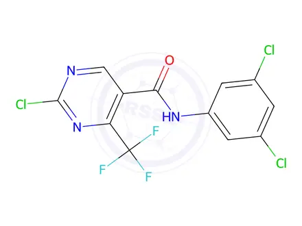 Chemical structure of 2-Chloro-N-(3,5-dichlorophenyl)-4-(trifluoromethyl)pyrimidine-5-carboxamide
