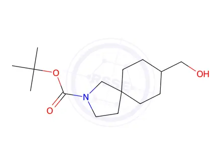 Chemical structure of tert-butyl 8-(hydroxymethyl)-2-azaspiro[4.5]decane-2-carboxylate