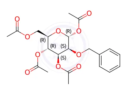 Chemical structure of 2-O-Benzyl-1,3,4,6-tetra-O-acetyl-α-D-mannopyranose
