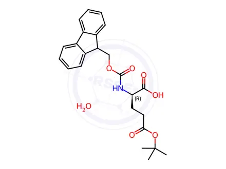 Chemical structure of Fmoc-D-Glu(OtBu)-OH hydrate