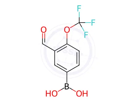 Chemical structure of 3-Formyl-4-(trifluoromethoxy)phenylboronic Acid