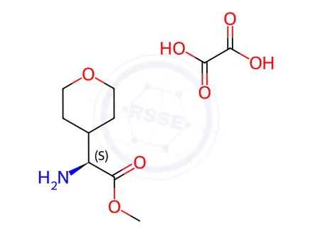 Chemical structure of (S)-Amino-(tetrahydro-pyran-4-yl)-acetic acid methyl ester oxalate