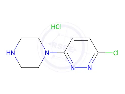 Chemical structure of 3-Chloro-6-piperazinopyridazine Hydrochloride