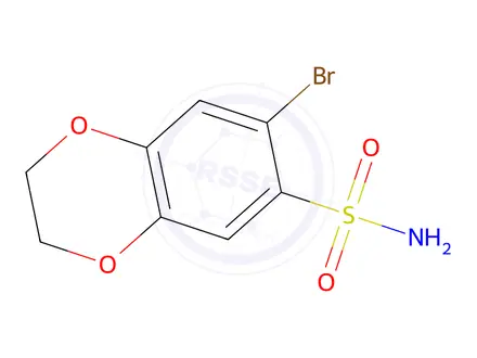 Chemical structure of 7-Bromo-2,3-dihydrobenzo[b][1,4]dioxine-6-sulfonamide