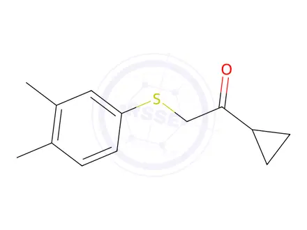 Chemical structure of 1-Cyclopropyl-2-((3,4-dimethylphenyl)thio)ethan-1-one