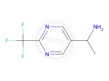 Chemical structure of 1-(2-(trifluoromethyl)pyrimidin-5-yl)ethan-1-amine