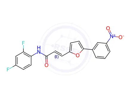 Chemical structure of N-(2,4-Difluorophenyl)-3-(5-(3-nitrophenyl)furan-2-yl)acrylamide