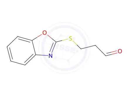 Chemical structure of 3-(Benzo[d]oxazol-2-ylthio)propanal