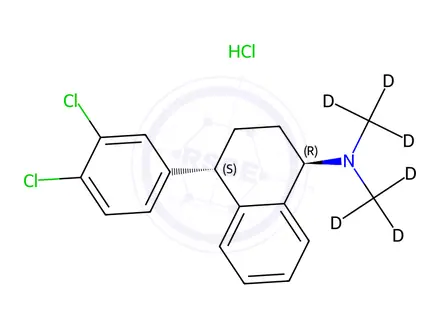 Chemical structure of rac-trans-N-Methyl Sertraline-d6 Hydrochloride