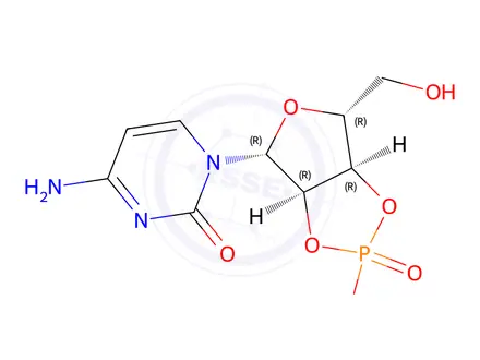 Chemical structure of 4-Amino-1-((3aR,4R,6R,6aR)-2-hydroxy-6-(hydroxymethyl)-2-oxidotetrahydrofuro[3,4-d][1,3,2]dioxaphosphol-4-yl)pyrimidin-2(1H)-one