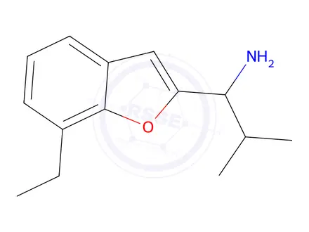 Chemical structure of 1-(7-Ethylbenzofuran-2-yl)-2-methylpropan-1-amine
