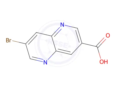 Chemical structure of 7-Bromo-1,5-naphthyridine-3-carboxylic acid