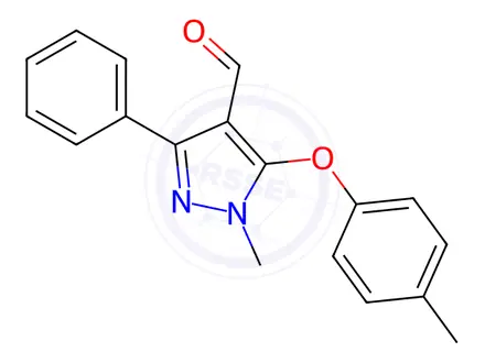 Chemical structure of 1-METHYL-5-(4-METHYLPHENOXY)-3-PHENYL-1H-PYRAZOLE-4-CARBALDEHYDE