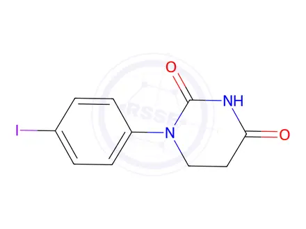 Chemical structure of 1-(4-iodophenyl)dihydropyrimidine-2,4(1H,3H)-dione