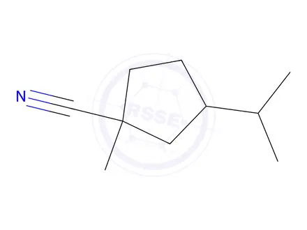 Chemical structure of Cyclopentanecarbonitrile, 1-methyl-3-(1-methylethyl)-(9CI)