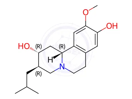 Chemical structure of (+)-9-deMe-DTBZ