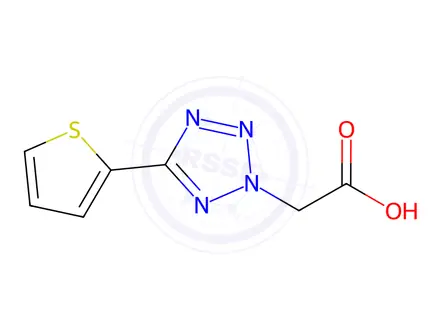Chemical structure of [5-(2-thienyl)-2{H}-tetrazol-2-yl]acetic Acid