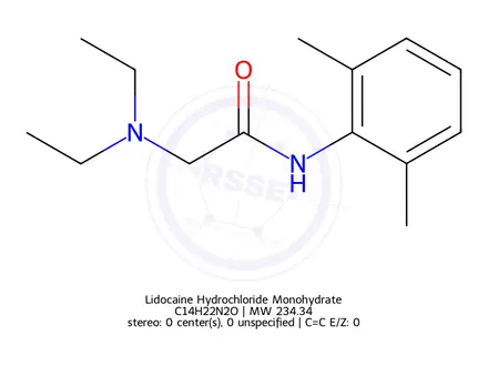 Chemical structure of Lidocaine