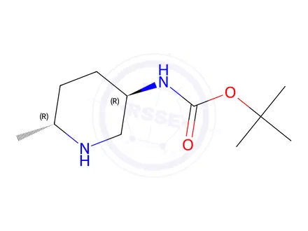 Chemical structure of N-[(3R,6R)-6-methylpiperidin-3-yl]carbamic acid tert-butyl ester