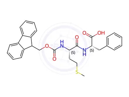 Chemical structure of (((9H-fluoren-9-yl)methoxy)carbonyl)-L-methionyl-L-phenylalanine