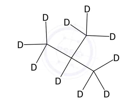 Chemical structure of 2-Methylpropane-d10 (gas)
