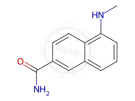 Chemical structure of 2-Naphthalenecarboxamide, 5-(methylamino)-